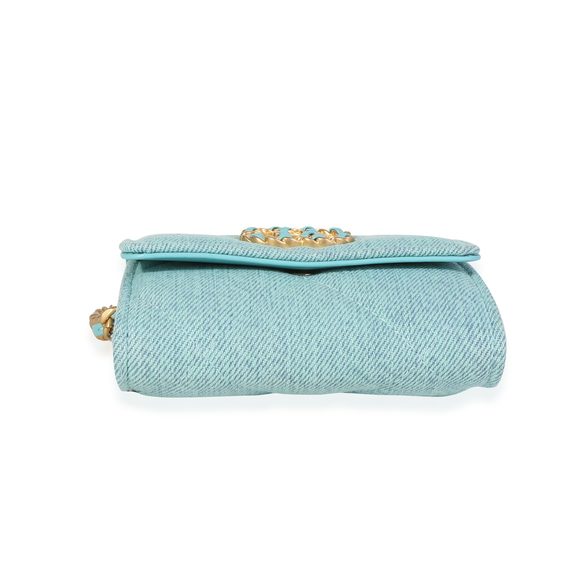 Chanel Blue Denim Chanel 19 Coin Pouch On Chain - Picture 5 of 6